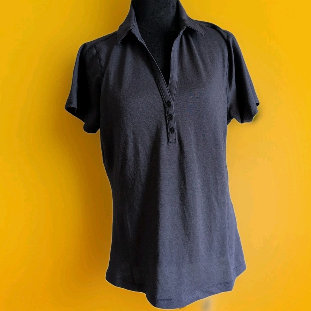 OGIO Collared Half-Button Up Short Sleeved Shirt - Gray - Women's M - NWT